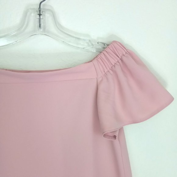 Topshop Dusty Pink Off Shoulder Flutter Summer Dress 2 - Picture 8 of 15